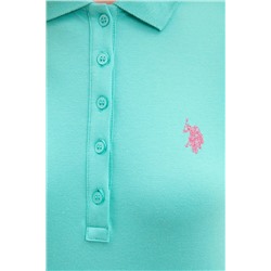 Kadın Mint Basic Polo Yaka Tişört