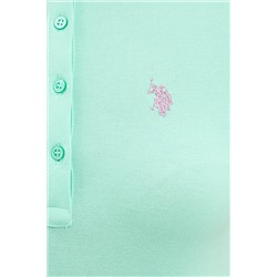 Kadın Mint Basic Polo Yaka Tişört