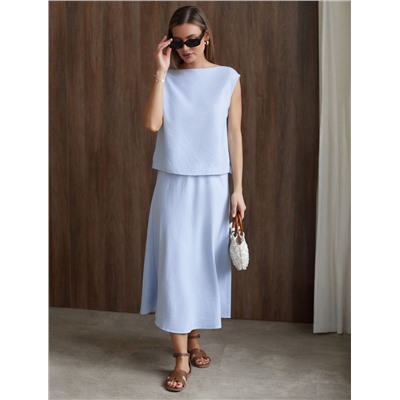 Топ c вырезом лодочка из плотного лиоцелла