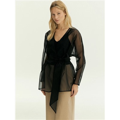 Полупрозрачный жакет с поясом, ML883/moody