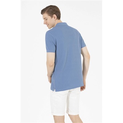 Erkek İndigo Basic Polo Yaka Tişört