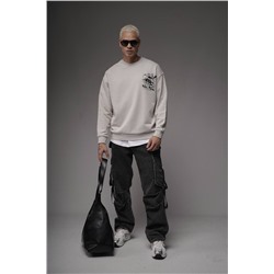 Свитшот  журавли светло серый