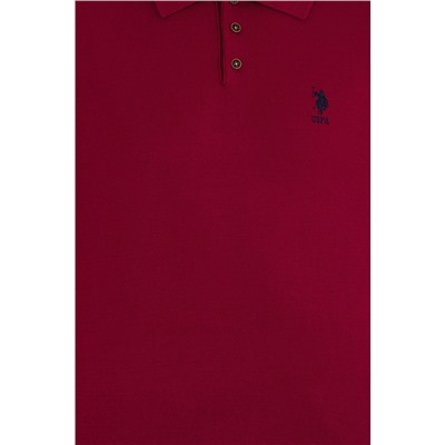 Erkek Bordo Polo Yaka Triko Kazak