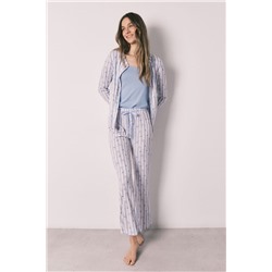 Set pijama rayas y top azul
