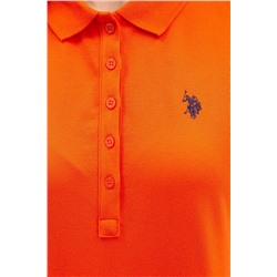 Kadın Nar Çiçeği Basic Polo Yaka Tişört