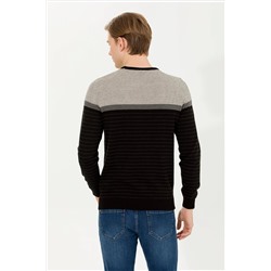 Erkek Siyah Bisiklet Yaka Triko Kazak