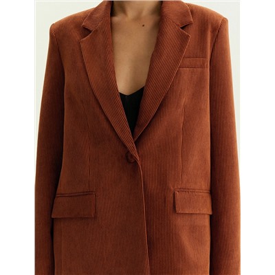 Однобортный жакет из вельвета, ML762/planch