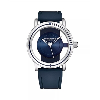 Stuhrling Men s Sniper 3915 Quartz Aviator Watch 42mm, Crosshair Target Dial, Rubber Strap, 5 ATM