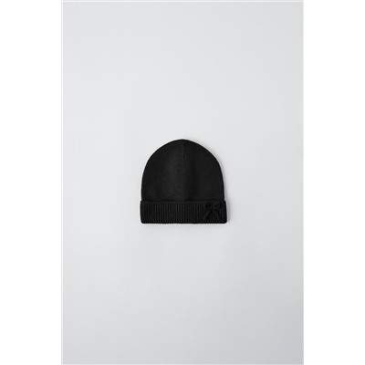 KNIT HAT WITH BOW