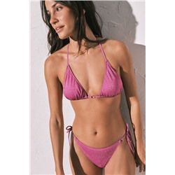 Braga bikini clásica tira rosa brillo