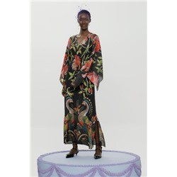 Vestido largo loose manga ancha 3/4