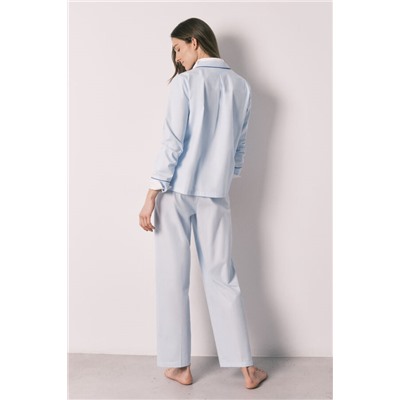 Pijama camisero Hello Kitty algodón azul