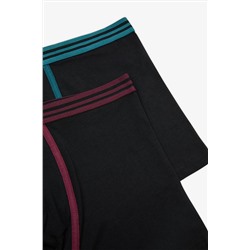 Penti 2li Siyah Çok Renkli Boxer Külot