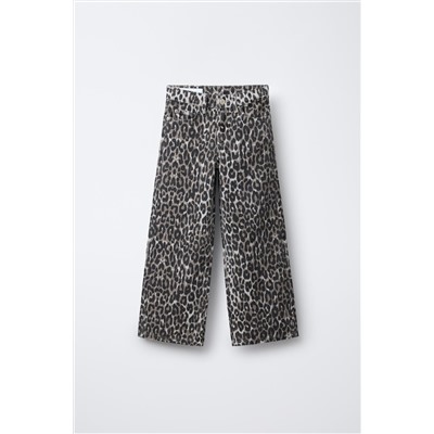 PANTALÓN DENIM WIDE LEG ANIMAL PRINT