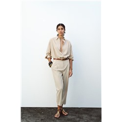 PANTALON RECTO CON LINO CINTURÓN