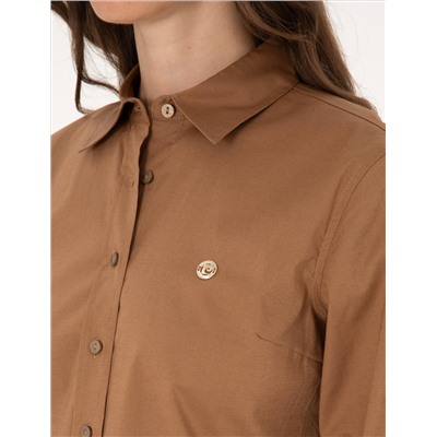 Camel Slim Fit Uzun Kollu Gömlek