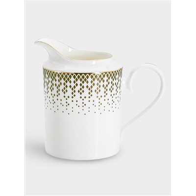 Сервиз чайный, 12 перс, 40 пр, фарфор F, бело-зеленый, с золотистым кантом, матовый, Virtus