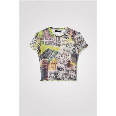 Camiseta slim tul periódicos