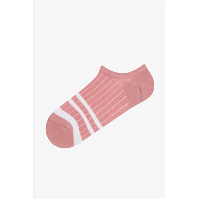 Penti Rib Line Pembe Gri Beyaz 3lü Sneaker Çorap