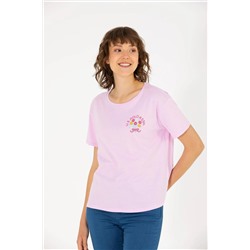 Kadın Manolya Bisiklet Yaka Tişört