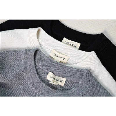 Мужской элегантный шерстяной свитер в полоску  АЙСИК*Л