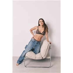 Sujetador triangular tul animal print NATURAL