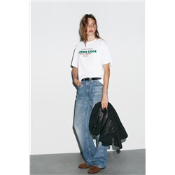 T-SHIRT WITH TEXT PRINT