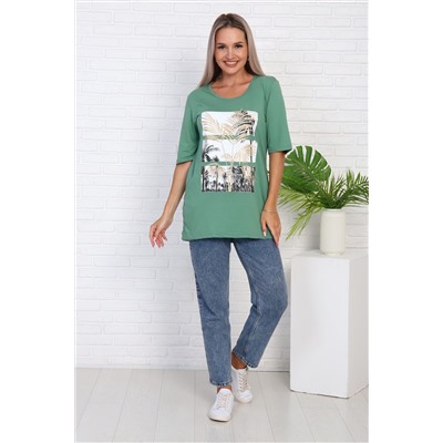 Футболка 786 с рисунком листья пальмы НАТАЛИ #986272