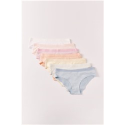 Pack 7 bragas anchas brasileñas algodón soft logo