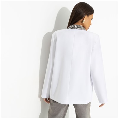 Жакет на подкладе с подплечниками, Притягательный взгляд (white)