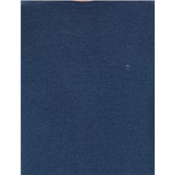İndigo Melanj Slim Fit Bisiklet Yaka Basic Triko Kazak