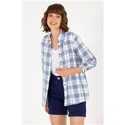 Kadın Lacivert Uzun Kollu Gömlek