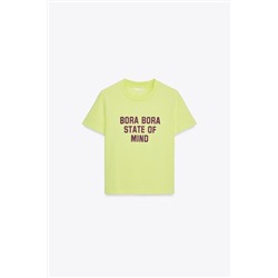 WASHED T-SHIRT WITH SLOGAN