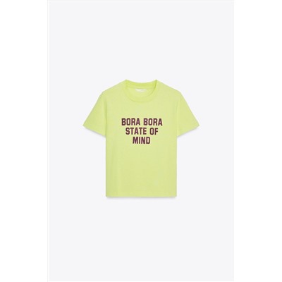 WASHED T-SHIRT WITH SLOGAN