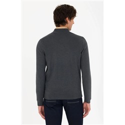 Erkek Antrasit Melanj Basic Triko Hırka