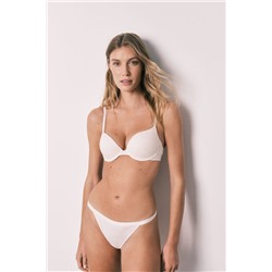 Sujetador push up algodón canalé beige GORGEOUS