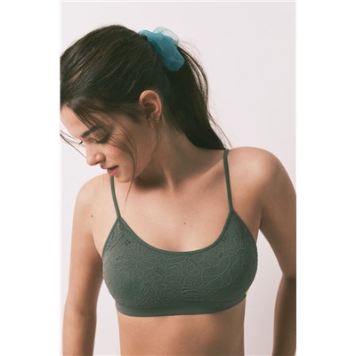 Sujetador top Seamless kaki floral