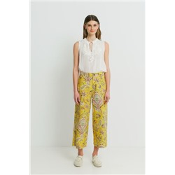 Pantalón culotte cropped paisley