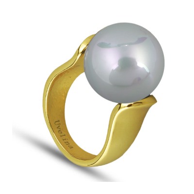 Кольцо (Майорка 16мм мята; покрытие золото), Есть комплект