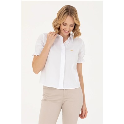 Kadın Beyaz Kısa Kollu Gömlek