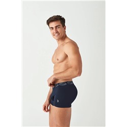 U.S. Polo Assn. Erkek Gri Melanj - Lacivert 2 Li Boxer 80366