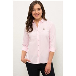 Kadın Lila Uzun Kollu Basic Gömlek