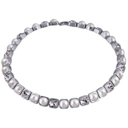 Колье Теннис (кристаллы SW белые 8мм, Майорка; покрытие родий)37-40см, Есть комплект