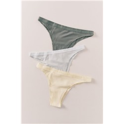 Pack 3 bragas brasileñas azul, amarilla y verde