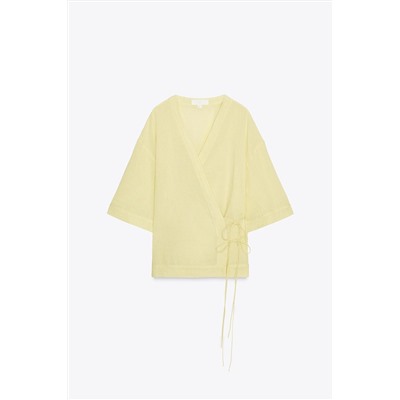 ZW COLLECTION STRIPED KIMONO WITH TIES