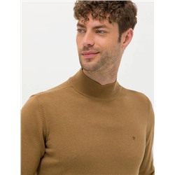 Camel Melanj Slim Fit Yarım Balıkçı Basic Triko Kazak