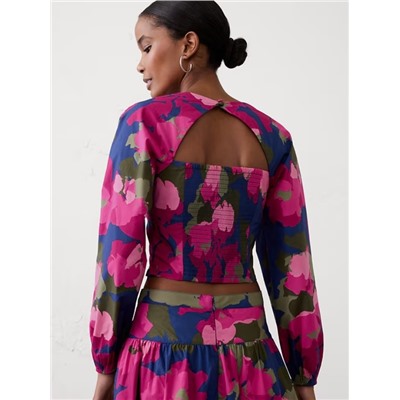 Poplin Square-Neck Top