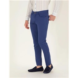 İndigo Slim Fit Kanvas Pantolon