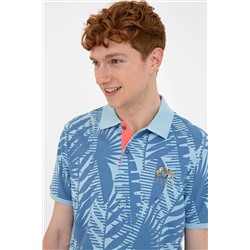 Erkek İndigo Polo Yaka Tişört