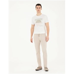 Taş Slim Fit Beli Lastikli İpli Kanvas Pantolon